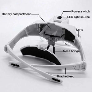 Lente Lupa con Luz LED y 5 Aumentos Intercambiables para Bisutería y Manualidades