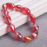 Cristal Gota 12x8mm Rojo Tornasol Bisucrea