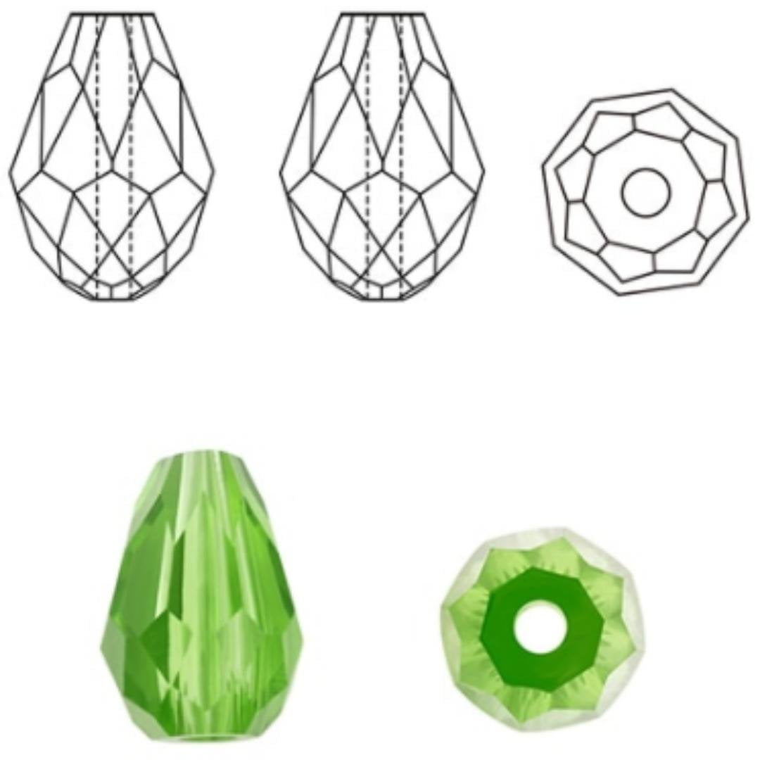 Cristal Gota 12x8mm Transparente Tornasol Bisucrea