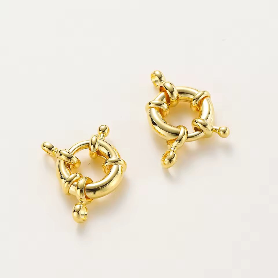 Broche Marinero 15 mm – Baño de Oro y Baño de Plata