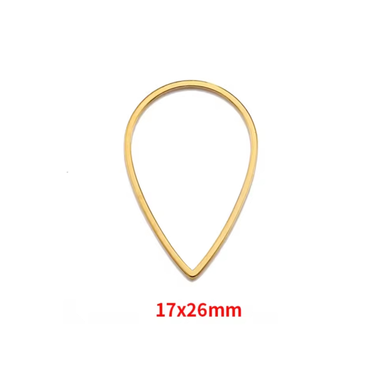 Base Gota Dorada 17×26 mm para Aros y Dijes – Figuras para Bisutería
