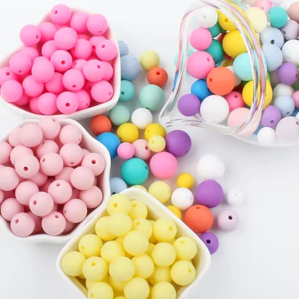 Bolas de Chicle Silicona (Mate) Para Collares