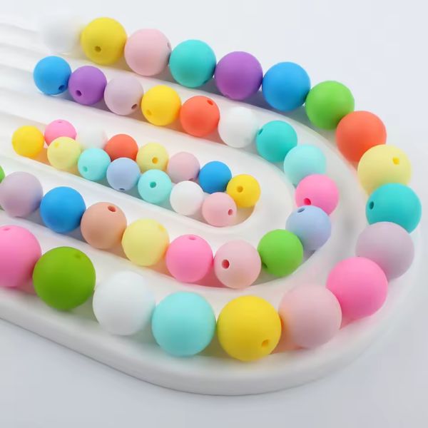 Bolas de Chicle Silicona (Mate) Para Collares
