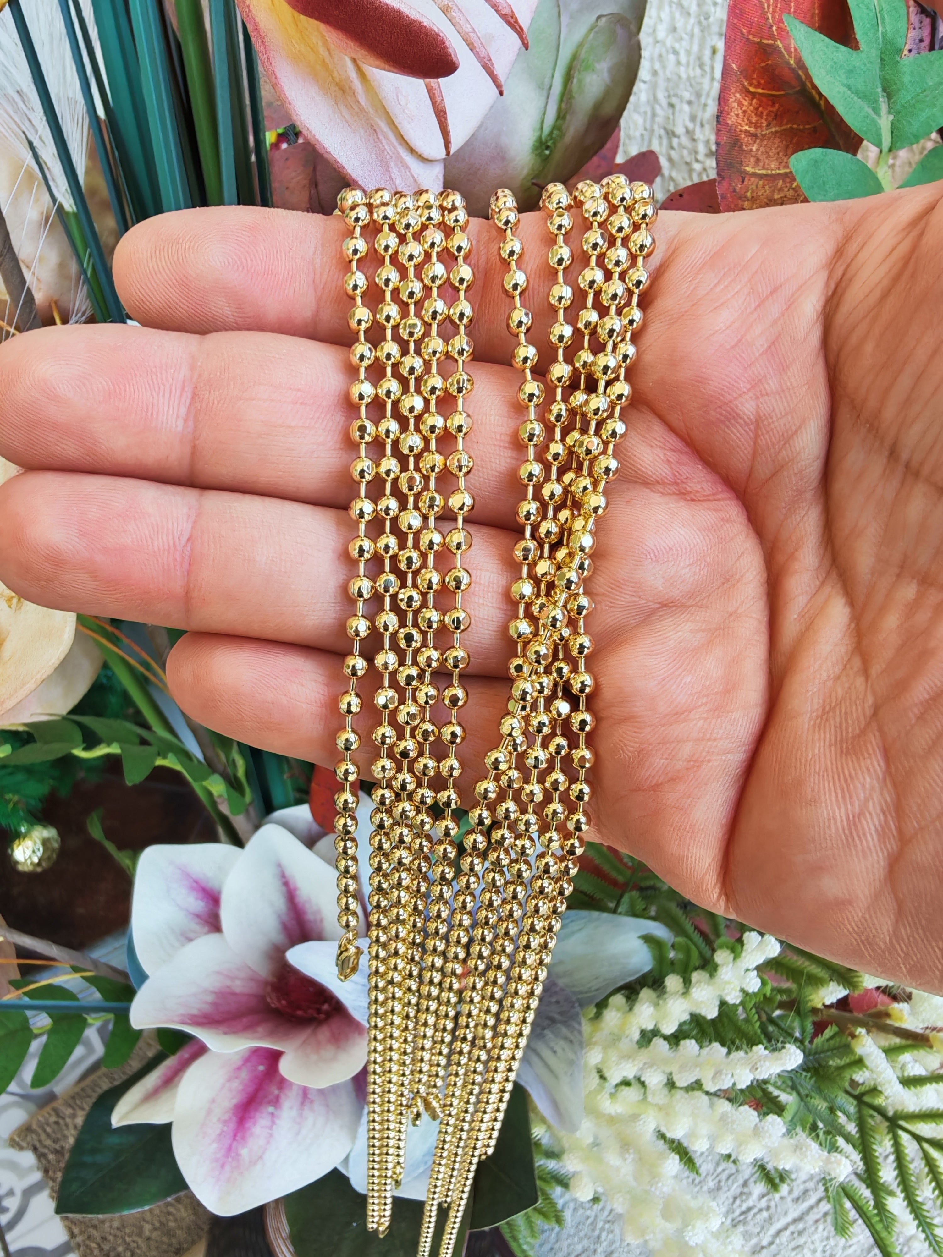 Cadena Balines 60 cm – Oro Laminado 14K - 60cm