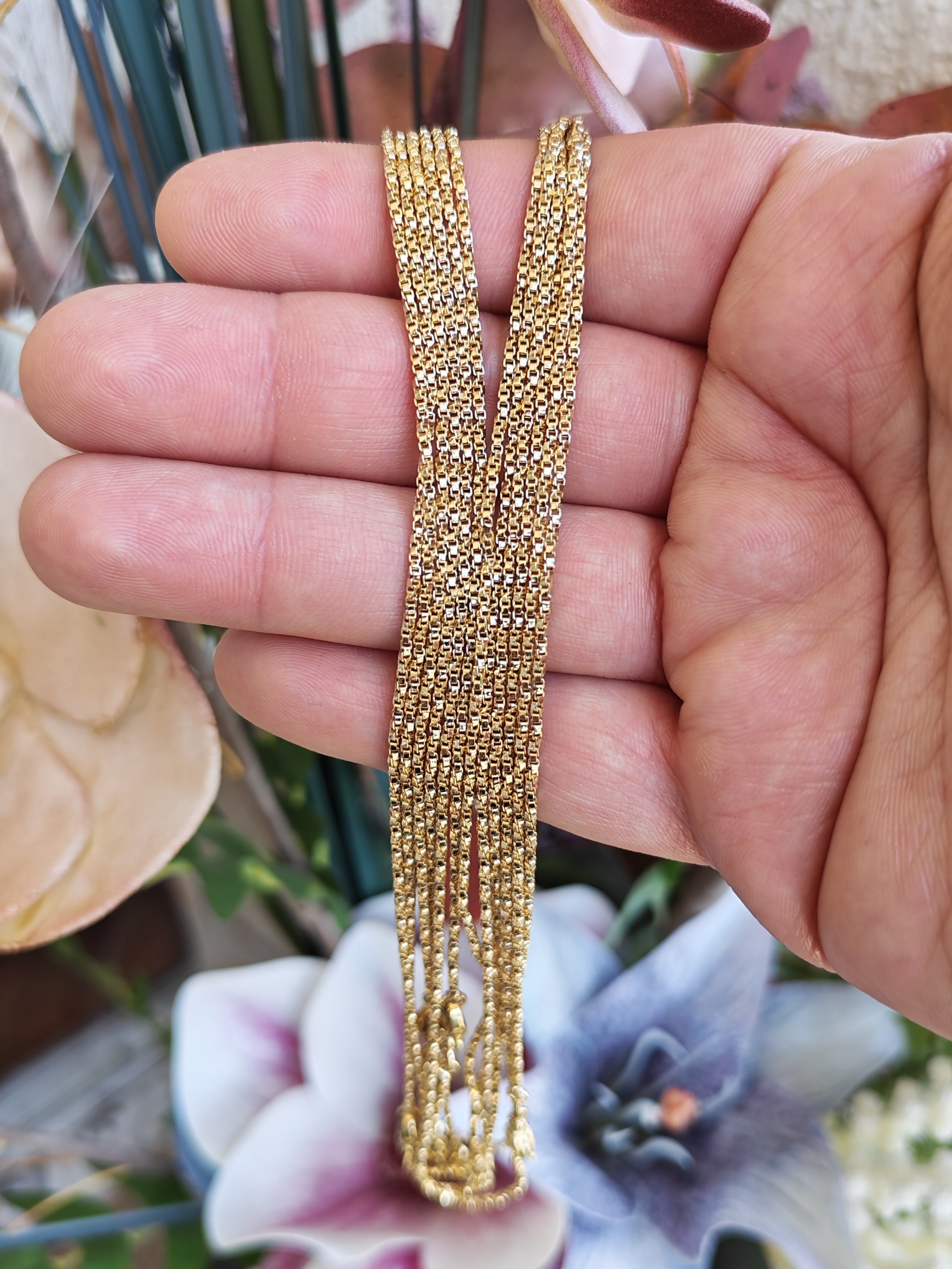 Cadena Cúbica 45 cm – Oro Laminado 14K - 45cm