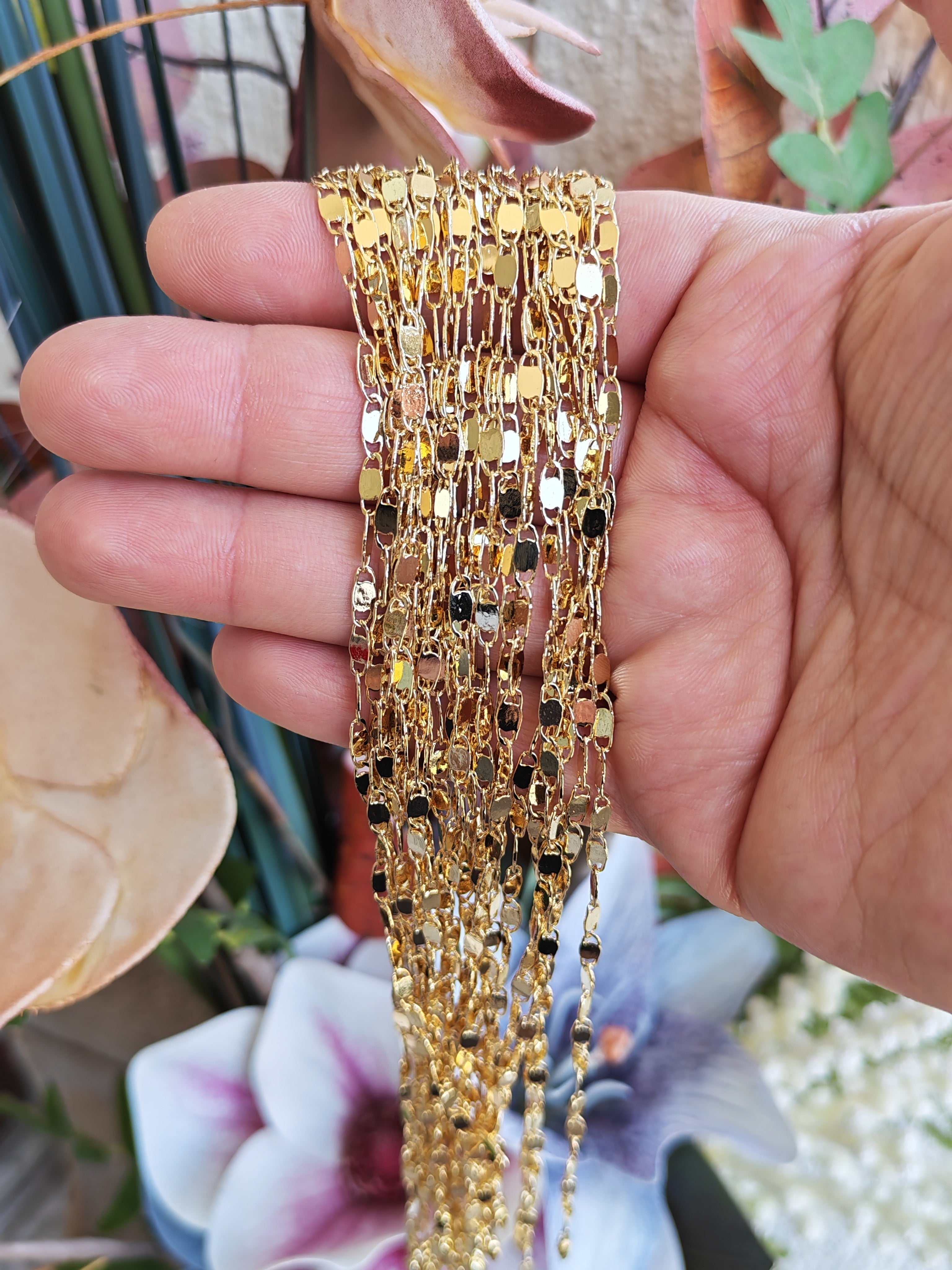 Cadena Gucci Plana 60 cm – Oro Laminado 14K - 60cm