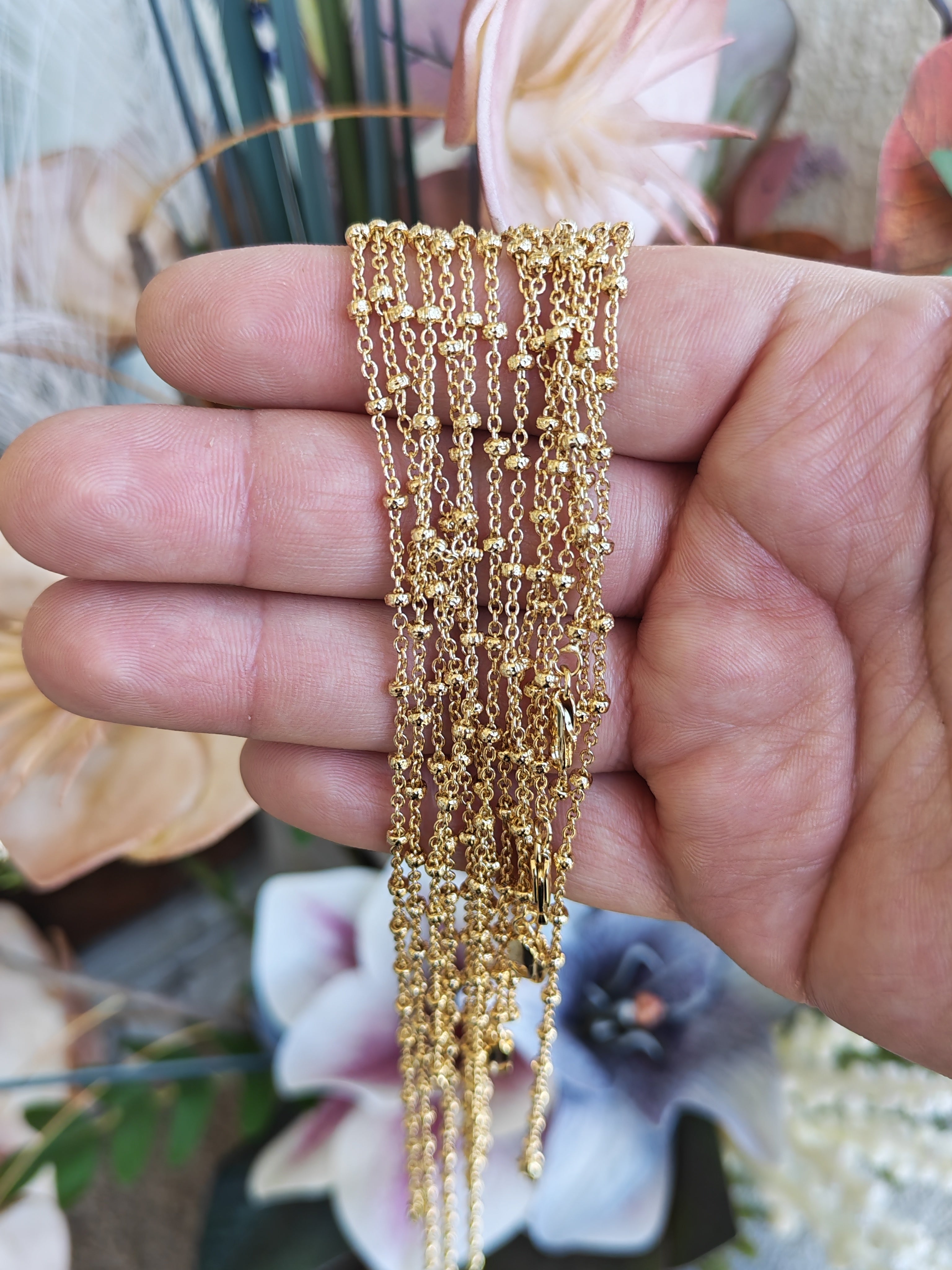 Cadena Rolo con Balines – Oro Laminado 14K | 45 cm - 45cm