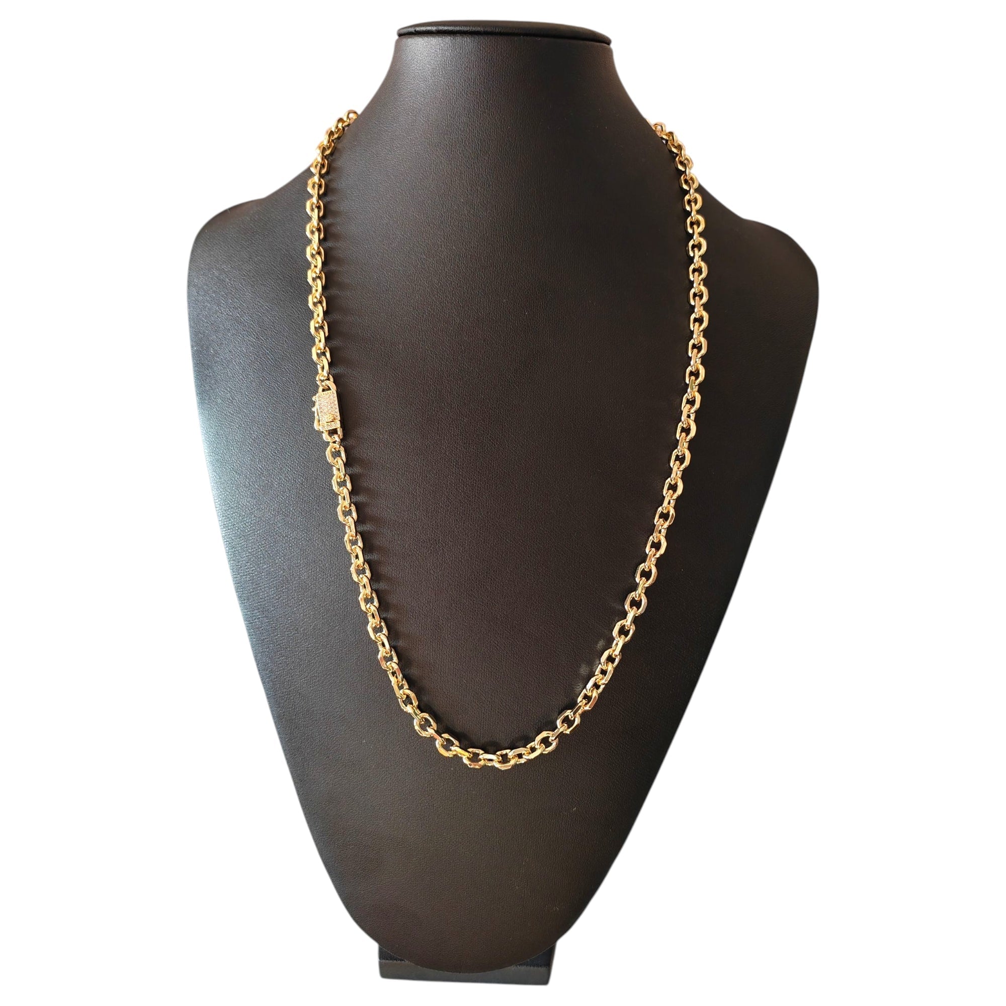 Cadena Rolo Limada 60cm - Oro Laminado 14K