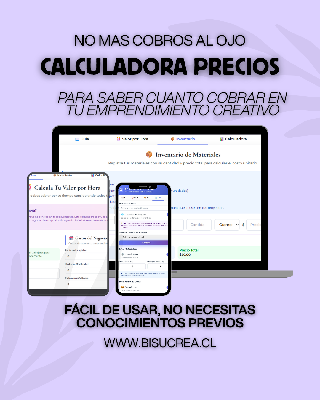Calculadora PRO de Precios | Valor Hora + Costos + Precio FINAL