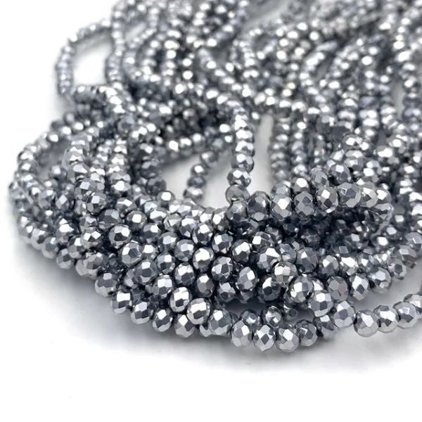 Cristal Chato 6mm Metalizados - Plateado