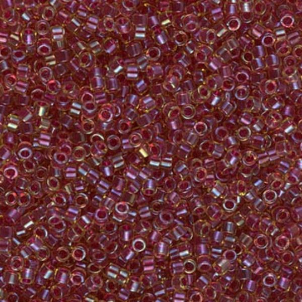 Mostacilla Miyuki Delica 11/0 DB282 – Cranberry Lined Light Topaz Luster - 3gr