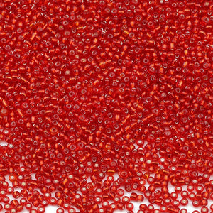 Mostacilla 2mm Translucida - 25gr / Rojo