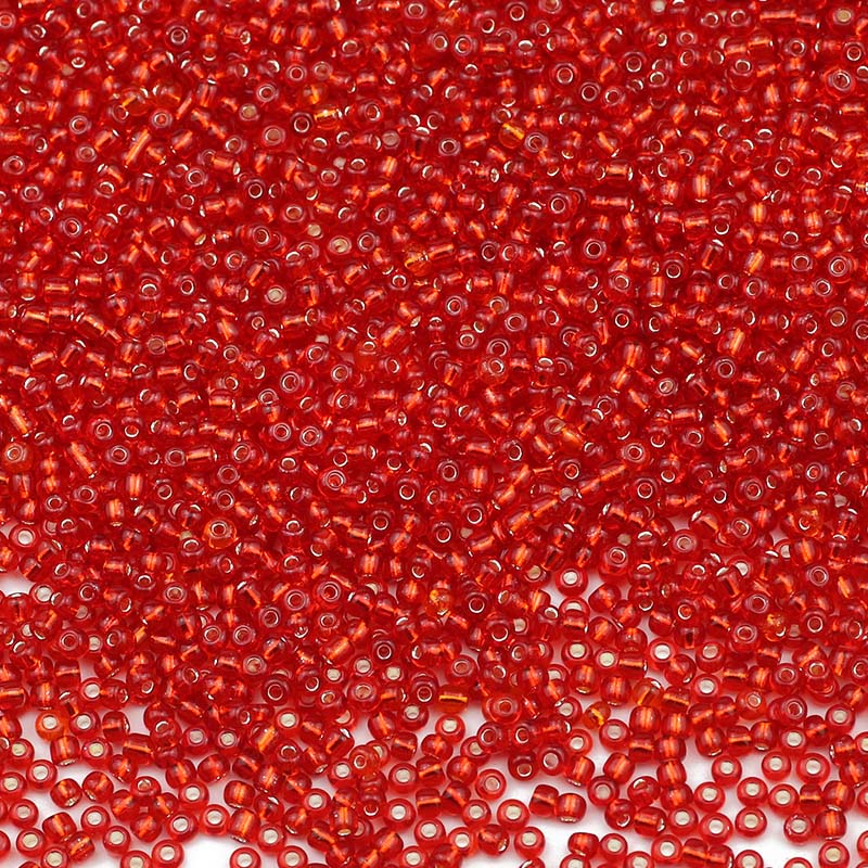 Mostacilla 2mm Translucida - 25gr / Rojo