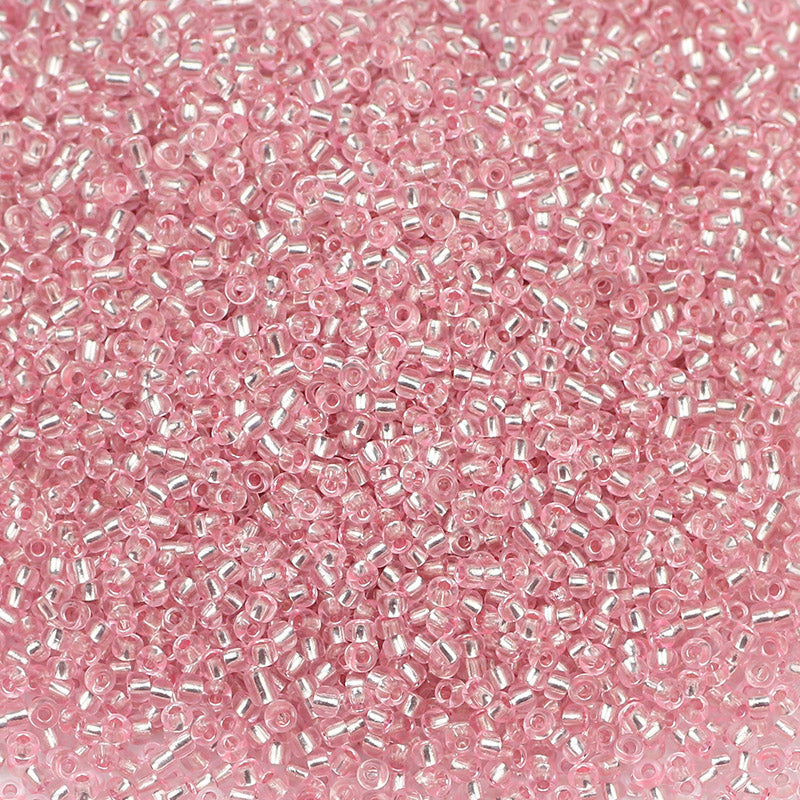 Mostacilla 2mm Translucida - 25gr / Rosado