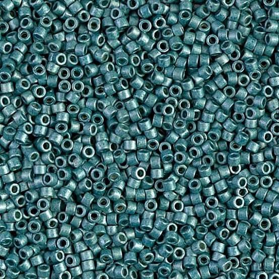 Mostacilla Miyuki Delica 11/0 DB1847F – Verde Azulado Galvanizado Mate Duracoat
