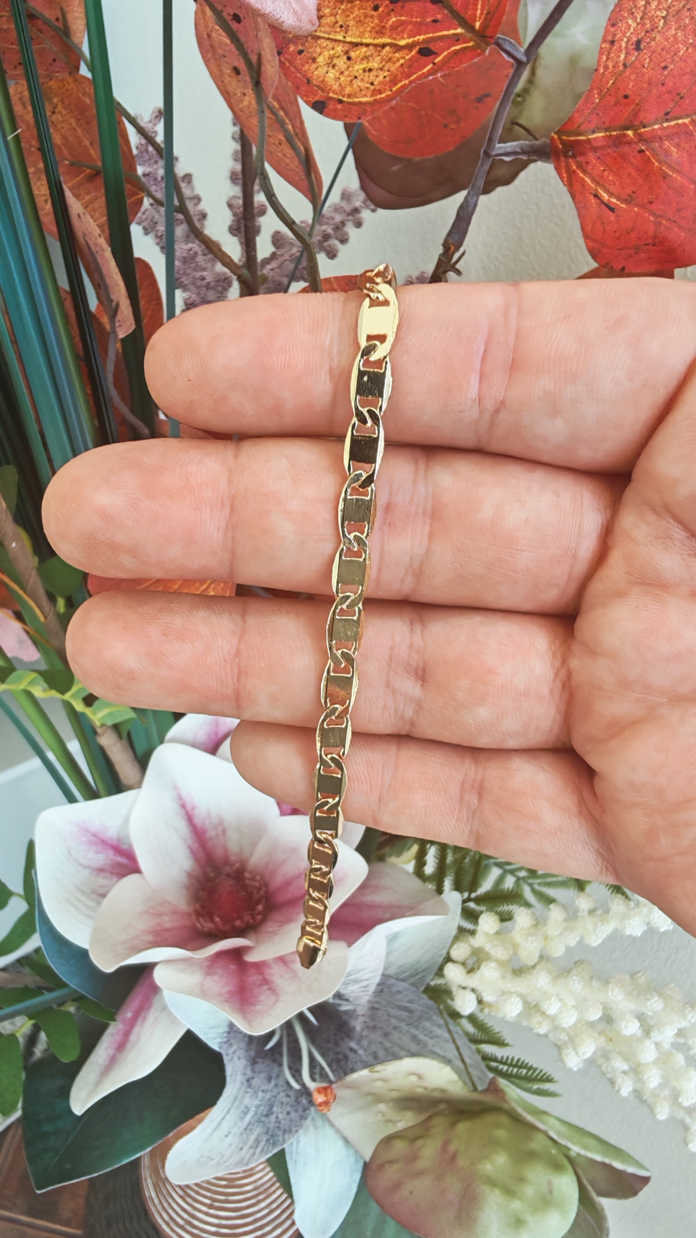 Pulsera Eslabón Plano – Oro Laminado 14K
