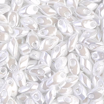 Mostacilla Miyuki Long Magatama LMA420 – Blanco Perlado
