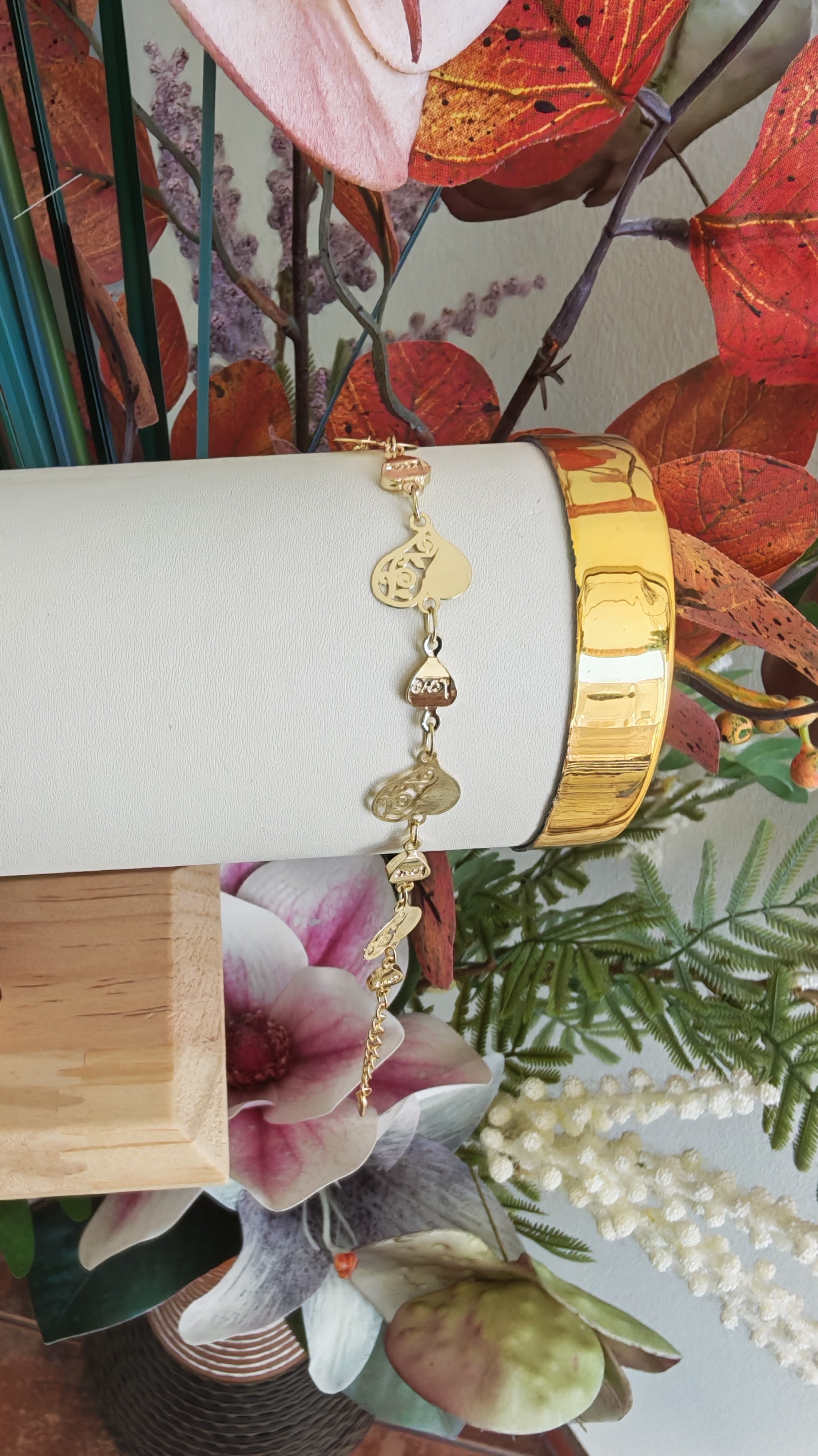 Pulsera Corazones Love – Oro Laminado 14K