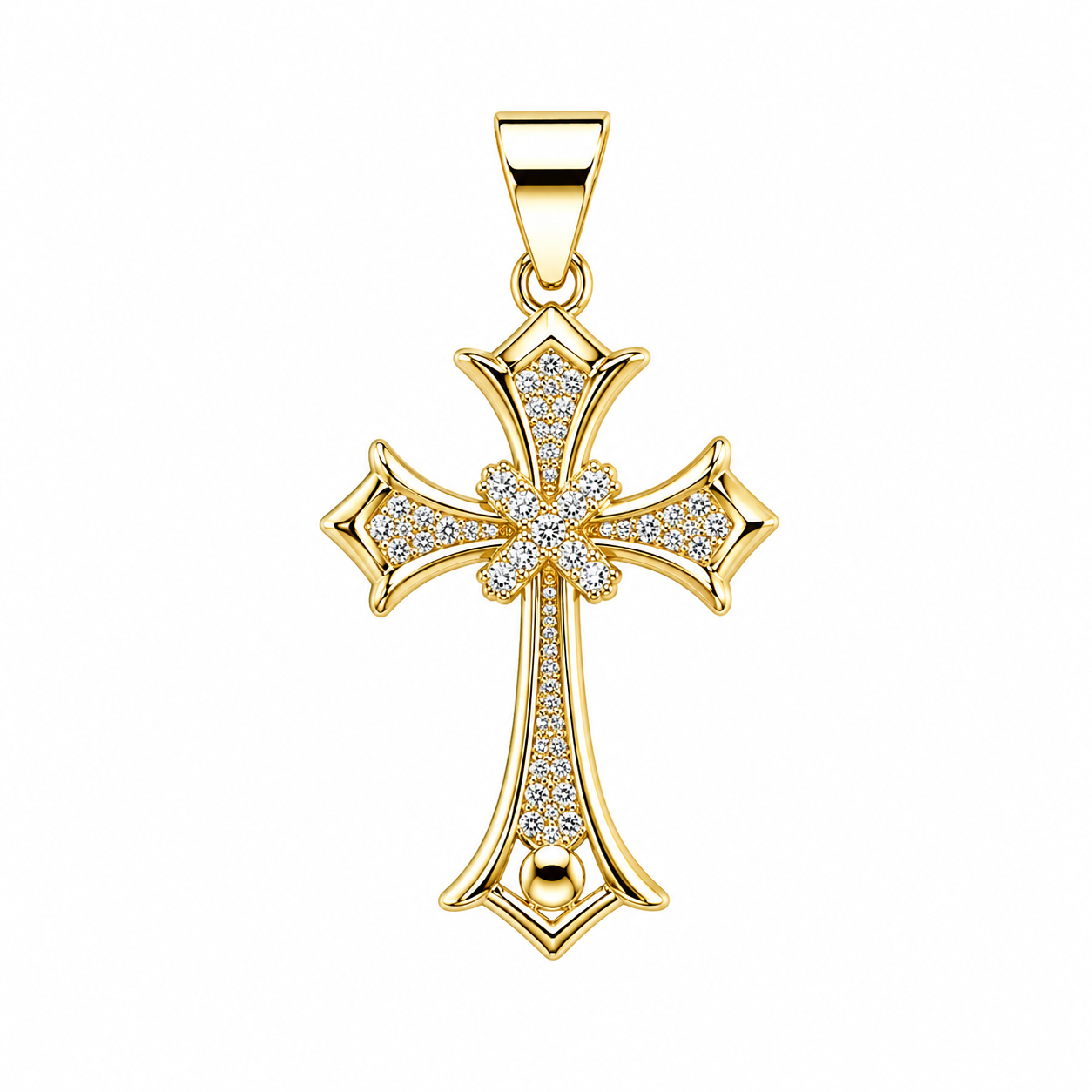 Dije Cruz en Oro Laminado 14K – Elegancia y Protección