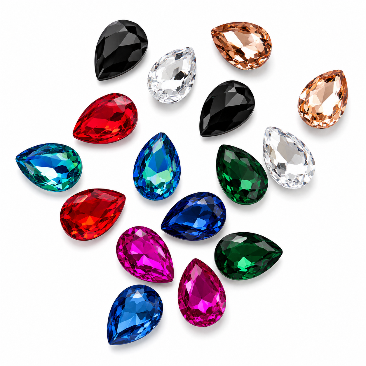 Cristales Gota – Corte Diamante para Bisutería y Joyería