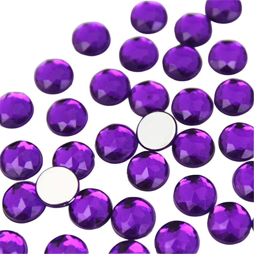 Diamantes de Imitación Acrílicos 10 mm – Base Plana para Pegar
