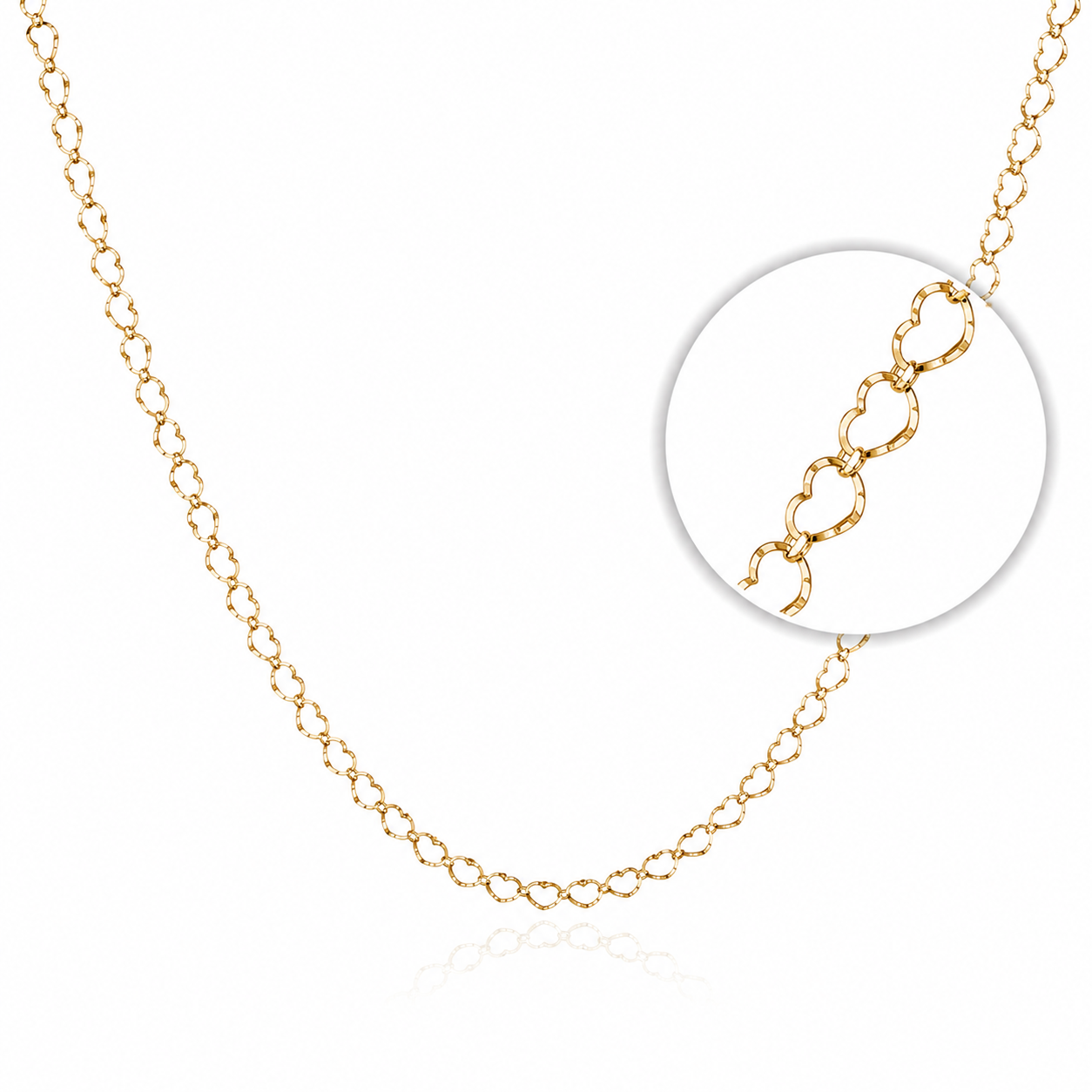 Cadena Corazones 45 cm – Oro Laminado 14K
