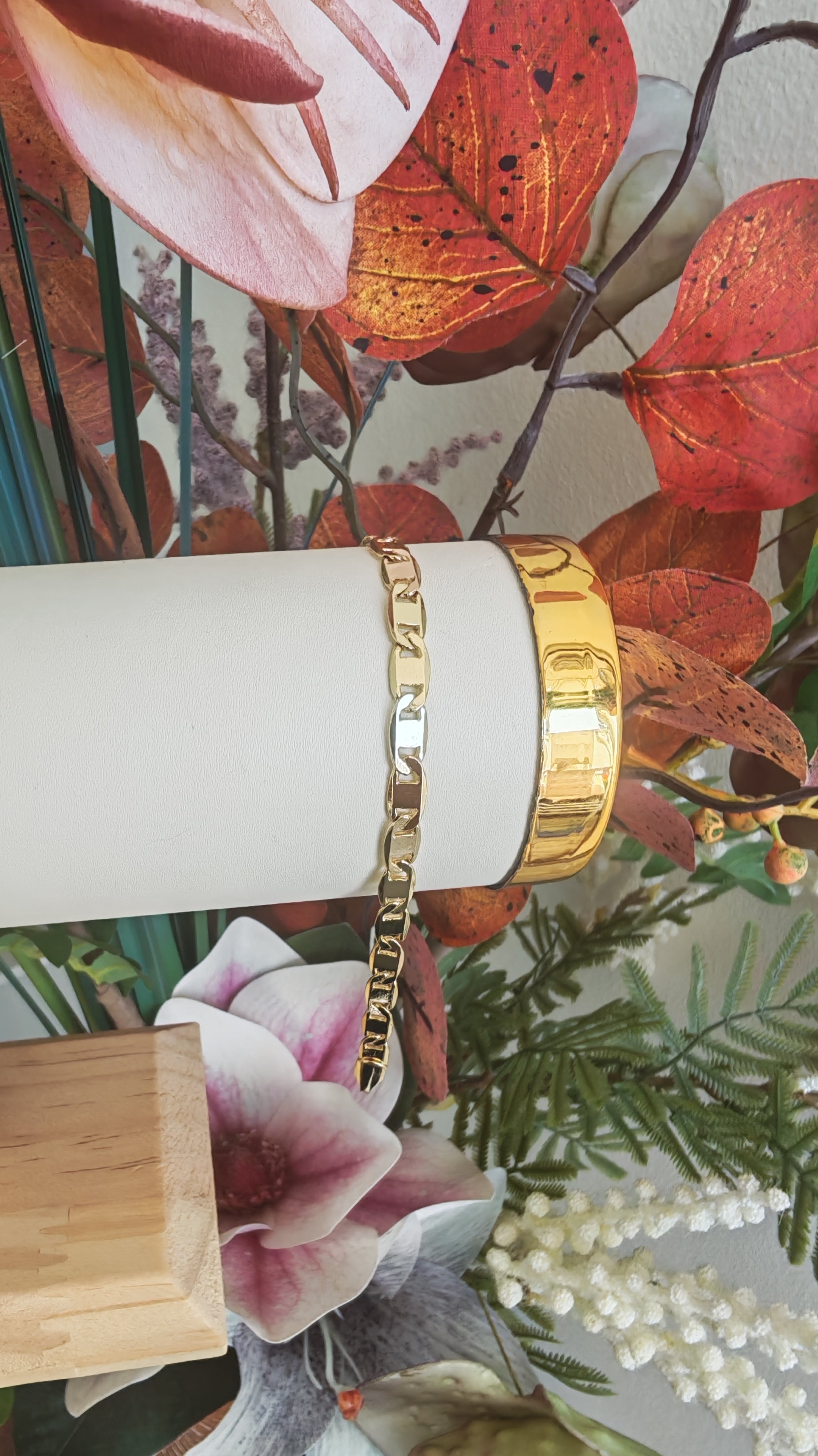 Pulsera Eslabón Plano – Oro Laminado 14K