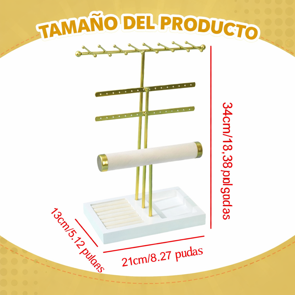 Exhibidor Multifuncional para Aros, Anillos, Collares y Pulseras