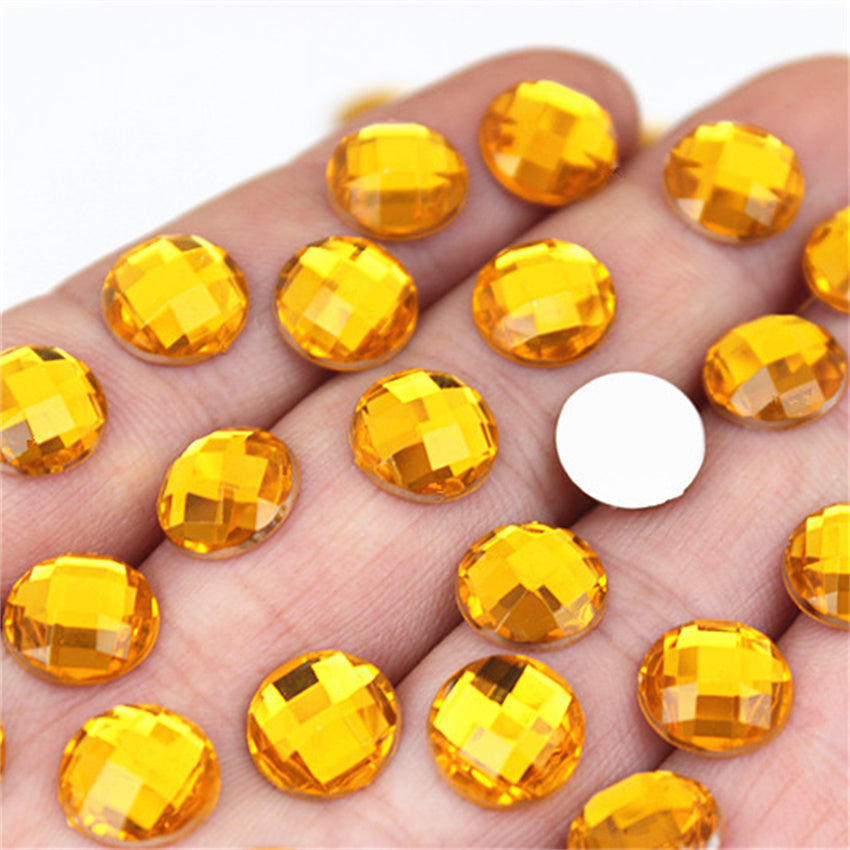 Diamantes de Imitación Acrílicos 10 mm – Base Plana para Pegar