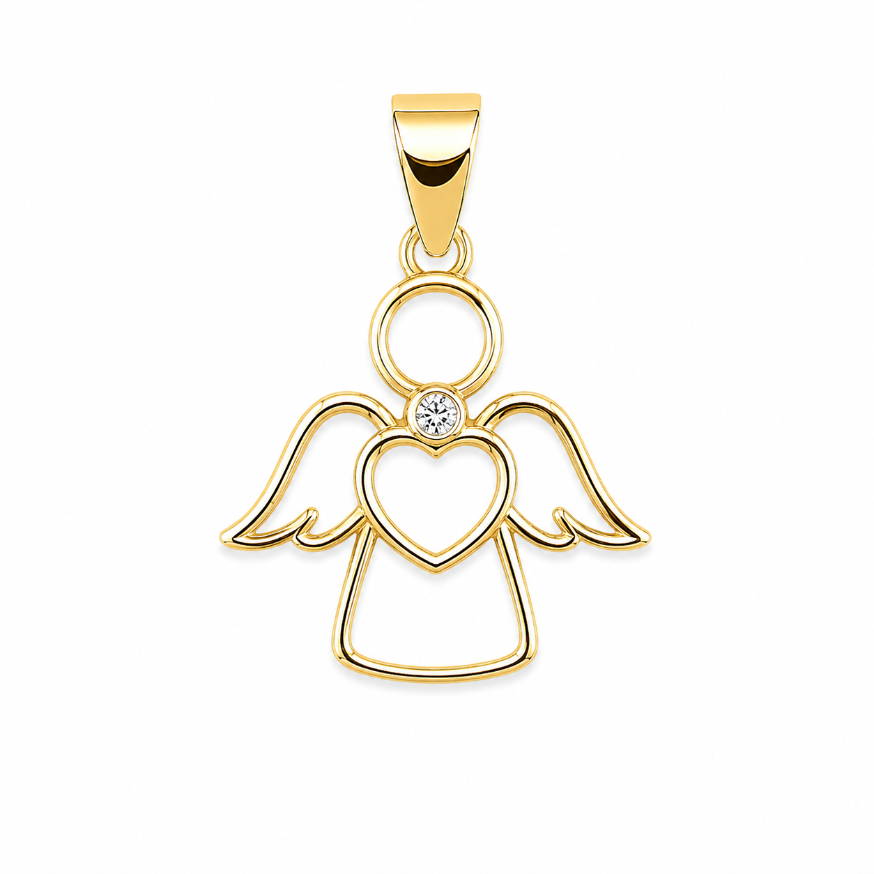 Dije Ángel en Oro Laminado 14K – Protección que Acompaña