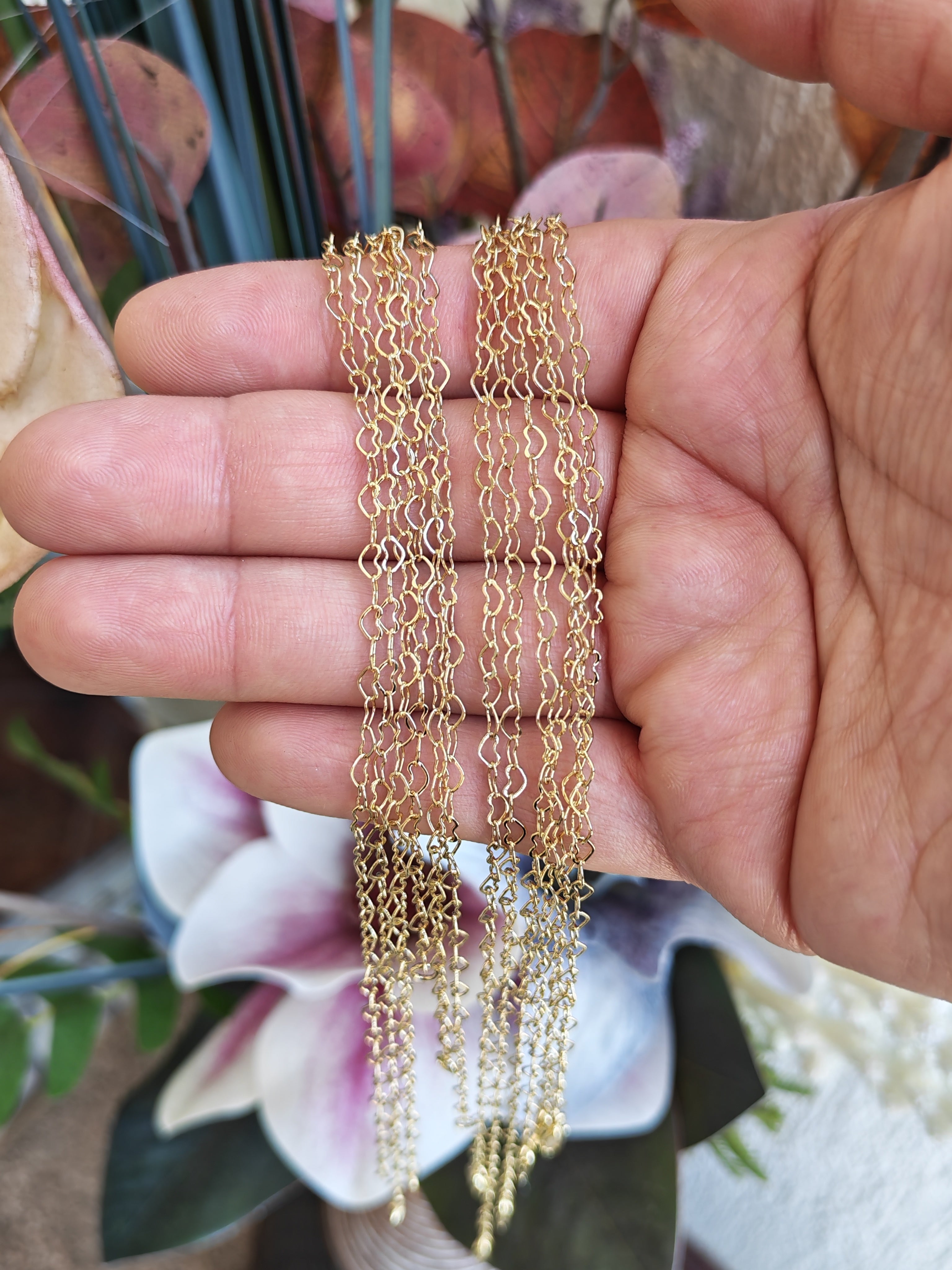 Cadena Corazones 45 cm – Oro Laminado 14K