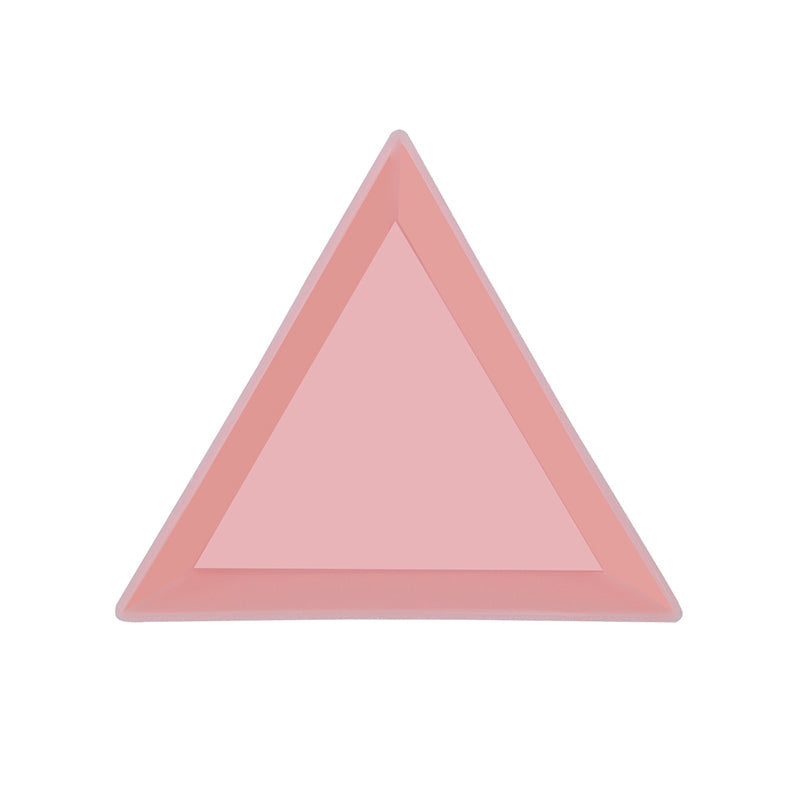 Set de 3 Bandejas Triangulares para Bisutería – Organizadores de Cuentas y Mostacillas - Rosado